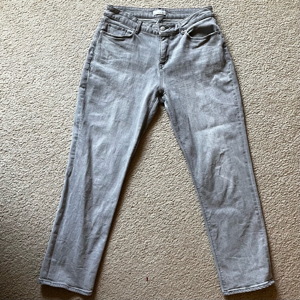 LOFT the Girlfriend Straight Leg Gray Jeans